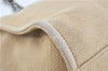 Authentic CHANEL Deauville Line CC Shoulder Tote Bag Canvas Leather Beige J1245