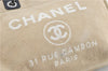 Authentic CHANEL Deauville Line CC Shoulder Tote Bag Canvas Leather Beige J1245