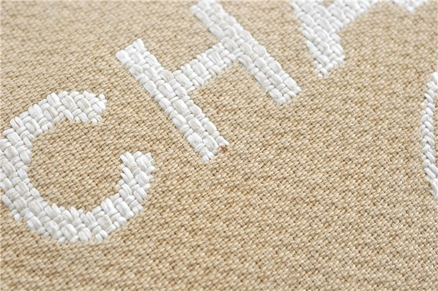 Authentic CHANEL Deauville Line CC Shoulder Tote Bag Canvas Leather Beige J1245