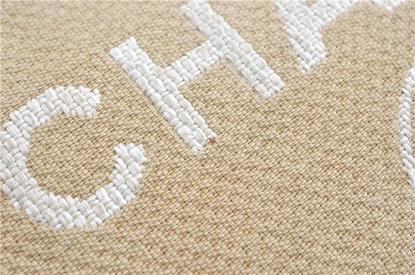 Authentic CHANEL Deauville Line CC Shoulder Tote Bag Canvas Leather Beige J1245