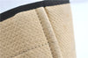 Authentic CHANEL Deauville Line CC Shoulder Tote Bag Canvas Leather Beige J1245