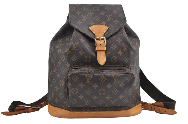 Authentic Louis Vuitton Monogram Montsouris GM Backpack M51135 LV J1246
