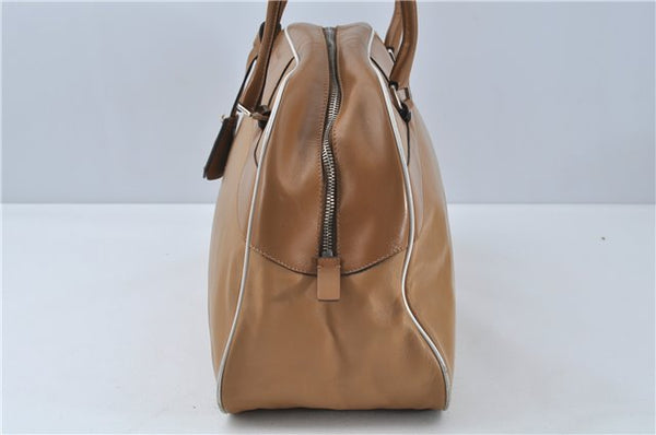 Authentic PRADA Leather Shoulder Hand Bag Purse Light Brown J1251