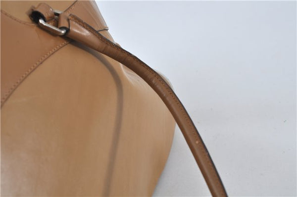 Authentic PRADA Leather Shoulder Hand Bag Purse Light Brown J1251