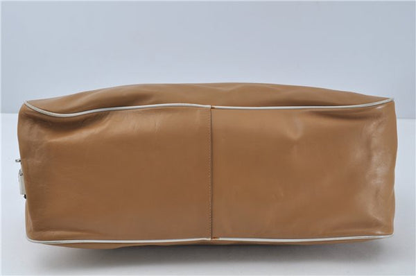 Authentic PRADA Leather Shoulder Hand Bag Purse Light Brown J1251