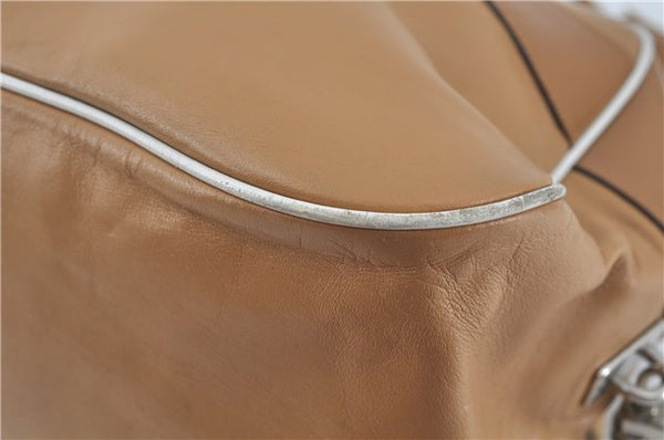 Authentic PRADA Leather Shoulder Hand Bag Purse Light Brown J1251