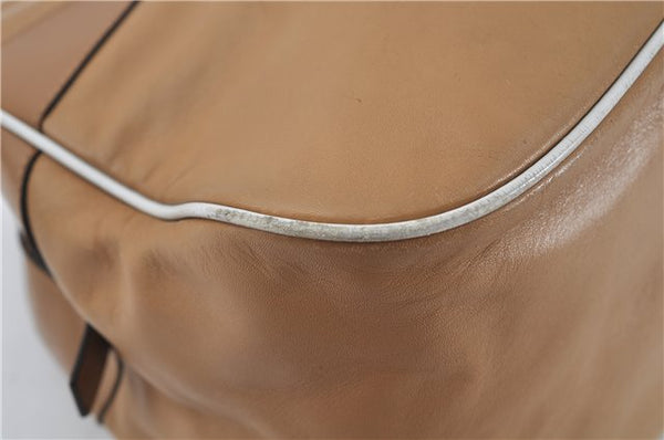 Authentic PRADA Leather Shoulder Hand Bag Purse Light Brown J1251
