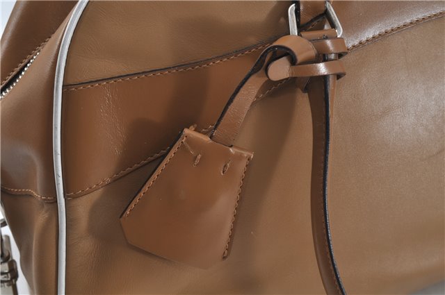 Authentic PRADA Leather Shoulder Hand Bag Purse Light Brown J1251