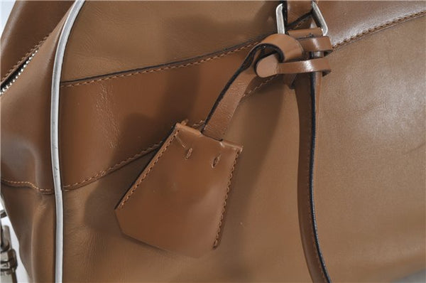Authentic PRADA Leather Shoulder Hand Bag Purse Light Brown J1251