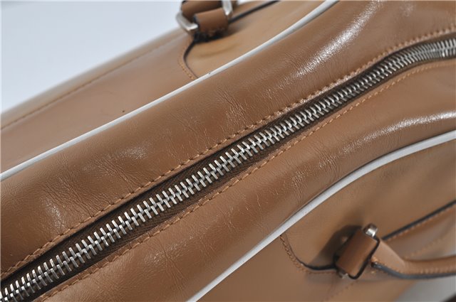 Authentic PRADA Leather Shoulder Hand Bag Purse Light Brown J1251