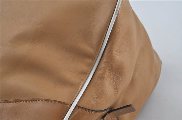 Authentic PRADA Leather Shoulder Hand Bag Purse Light Brown J1251