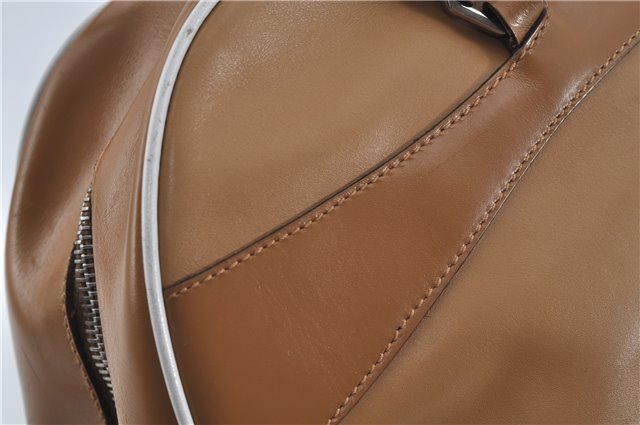 Authentic PRADA Leather Shoulder Hand Bag Purse Light Brown J1251