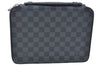 Auth Louis Vuitton Damier Graphite iPad Essential Tablet Case N63034 LV J1252