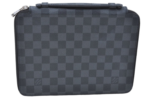 Auth Louis Vuitton Damier Graphite iPad Essential Tablet Case N63034 LV J1252