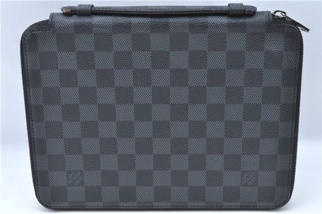 Auth Louis Vuitton Damier Graphite iPad Essential Tablet Case N63034 LV J1252