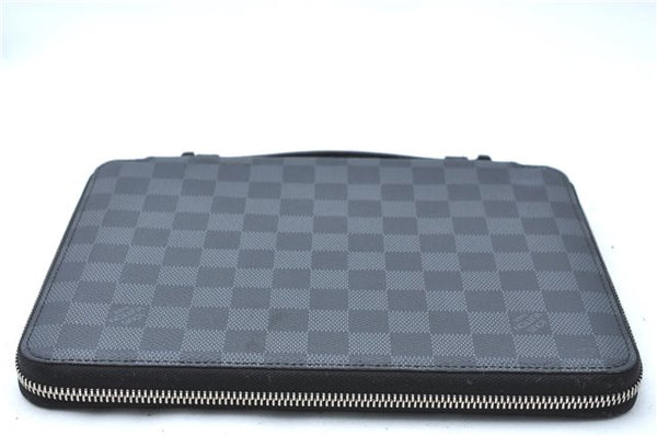 Auth Louis Vuitton Damier Graphite iPad Essential Tablet Case N63034 LV J1252