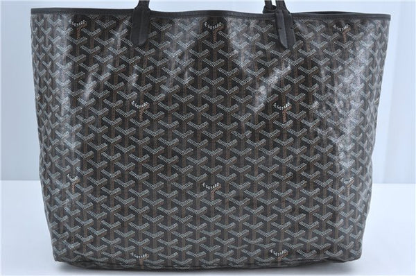 Authentic Goyard Saint Louis GM Shoulder Tote Bag PVC Leather Black J1253