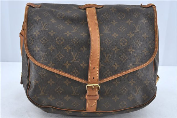 Auth Louis Vuitton Monogram Saumur 35 Shoulder Cross Body Bag M42254 LV J1254
