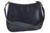 Authentic Ferragamo Gancini Leather Shoulder Bag Black SF J1256