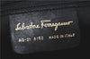 Authentic Ferragamo Gancini Leather Shoulder Bag Black SF J1256