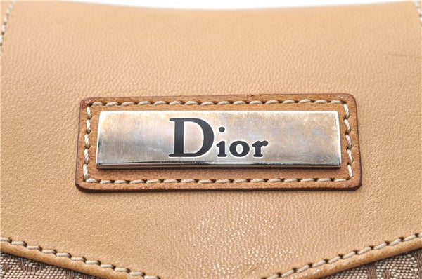 Auth Christian Dior Trotter Shoulder Hand Bag Purse Canvas Leather Beige J1258