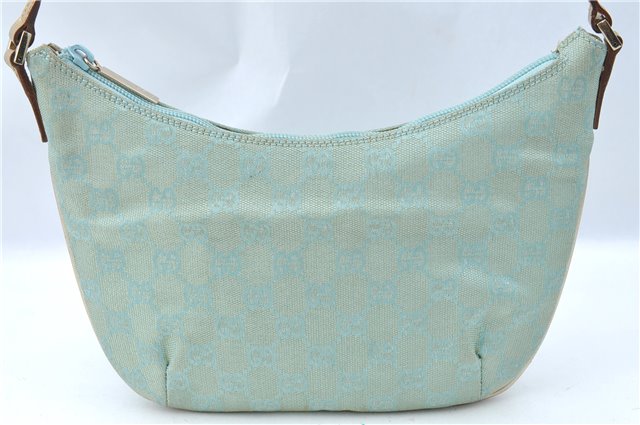 Authentic GUCCI Shoulder Hand Bag GG Canvas Leather 0050813 Light Blue J1260