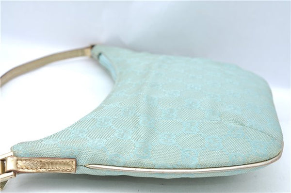 Authentic GUCCI Shoulder Hand Bag GG Canvas Leather 0050813 Light Blue J1260