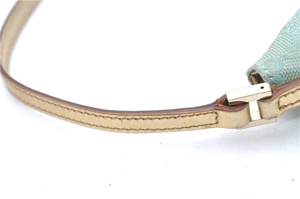 Authentic GUCCI Shoulder Hand Bag GG Canvas Leather 0050813 Light Blue J1260