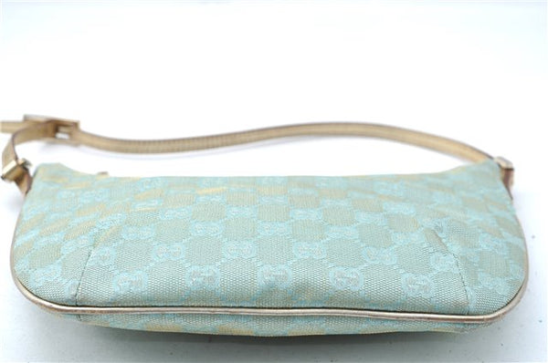 Authentic GUCCI Shoulder Hand Bag GG Canvas Leather 0050813 Light Blue J1260