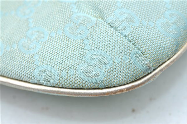 Authentic GUCCI Shoulder Hand Bag GG Canvas Leather 0050813 Light Blue J1260