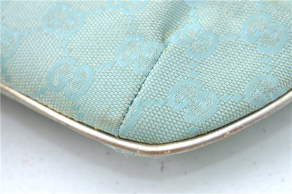 Authentic GUCCI Shoulder Hand Bag GG Canvas Leather 0050813 Light Blue J1260