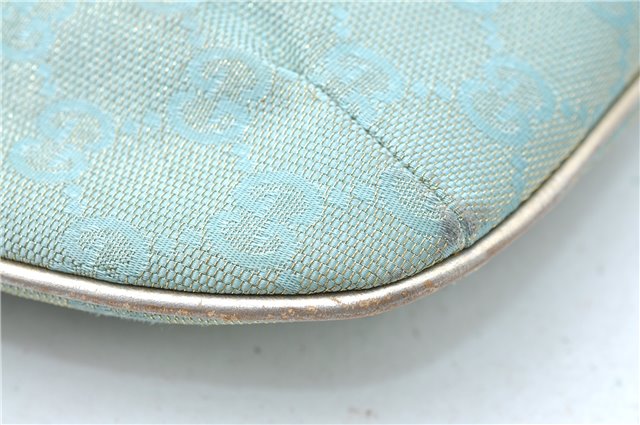 Authentic GUCCI Shoulder Hand Bag GG Canvas Leather 0050813 Light Blue J1260