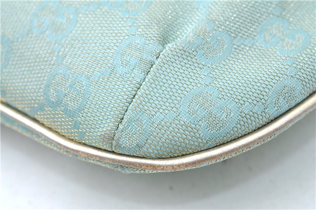 Authentic GUCCI Shoulder Hand Bag GG Canvas Leather 0050813 Light Blue J1260