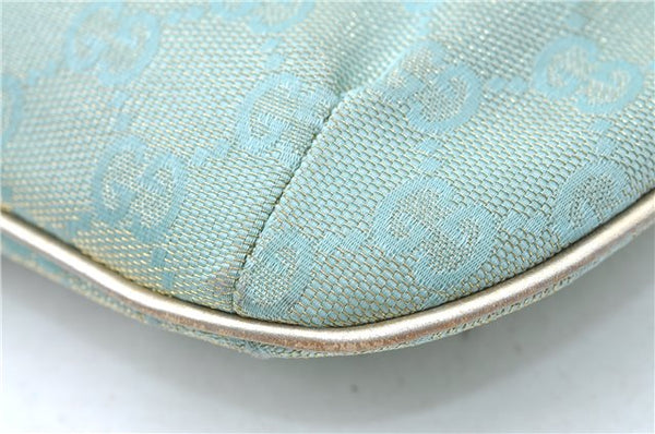 Authentic GUCCI Shoulder Hand Bag GG Canvas Leather 0050813 Light Blue J1260