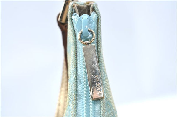 Authentic GUCCI Shoulder Hand Bag GG Canvas Leather 0050813 Light Blue J1260