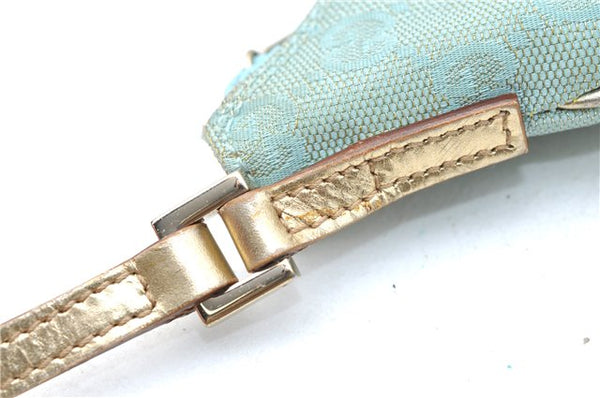 Authentic GUCCI Shoulder Hand Bag GG Canvas Leather 0050813 Light Blue J1260