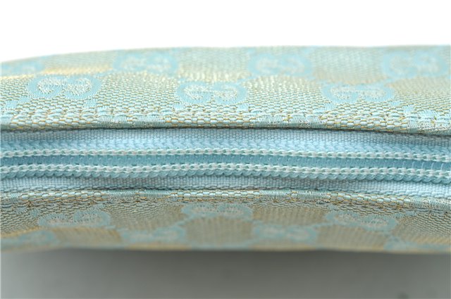 Authentic GUCCI Shoulder Hand Bag GG Canvas Leather 0050813 Light Blue J1260