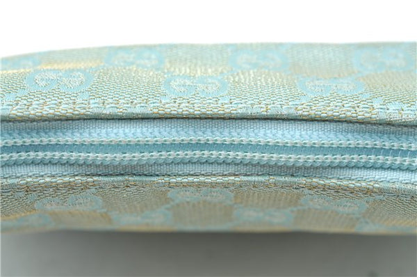 Authentic GUCCI Shoulder Hand Bag GG Canvas Leather 0050813 Light Blue J1260