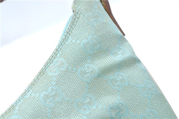 Authentic GUCCI Shoulder Hand Bag GG Canvas Leather 0050813 Light Blue J1260