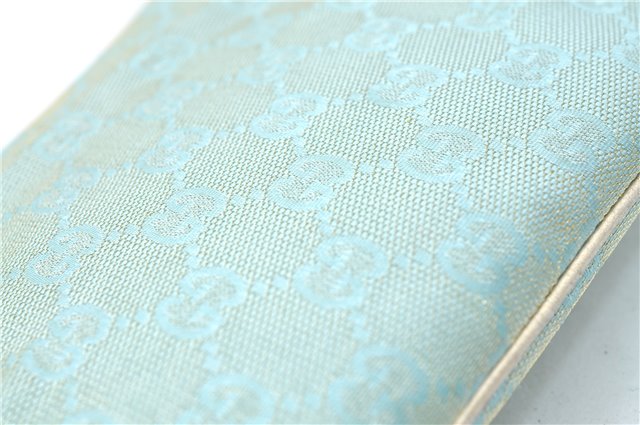 Authentic GUCCI Shoulder Hand Bag GG Canvas Leather 0050813 Light Blue J1260