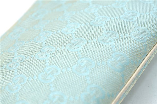 Authentic GUCCI Shoulder Hand Bag GG Canvas Leather 0050813 Light Blue J1260