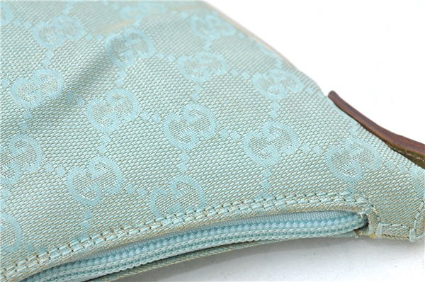 Authentic GUCCI Shoulder Hand Bag GG Canvas Leather 0050813 Light Blue J1260