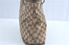 Authentic GUCCI Eclipse Shoulder Tote Bag GG Canvas Leather 120837 Brown J1262