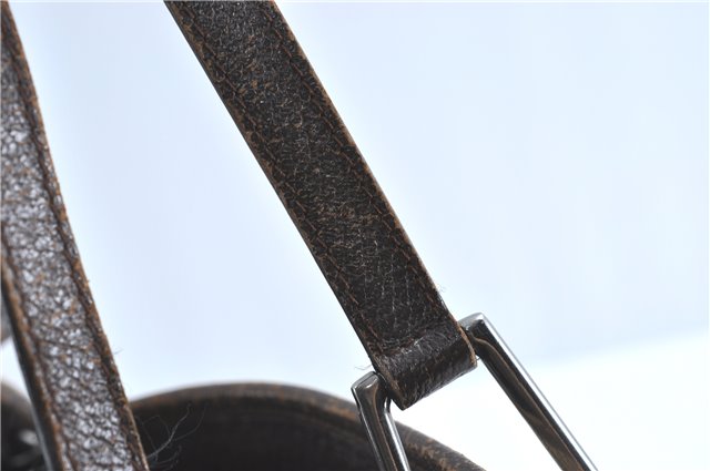 Authentic GUCCI Eclipse Shoulder Tote Bag GG Canvas Leather 120837 Brown J1262