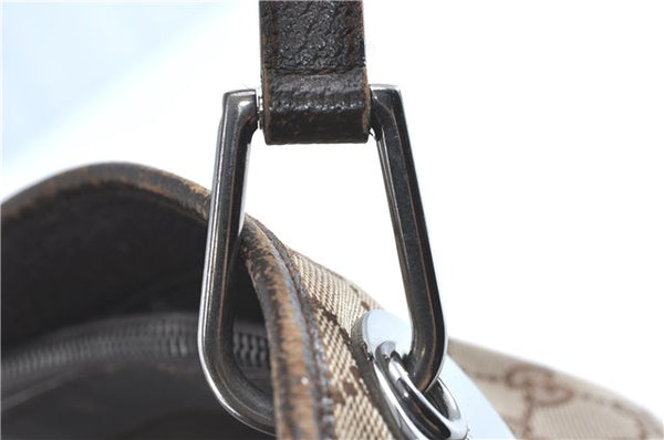 Authentic GUCCI Eclipse Shoulder Tote Bag GG Canvas Leather 120837 Brown J1262