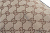 Authentic GUCCI Eclipse Shoulder Tote Bag GG Canvas Leather 120837 Brown J1262