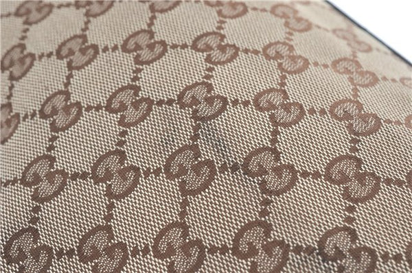 Authentic GUCCI Eclipse Shoulder Tote Bag GG Canvas Leather 120837 Brown J1262