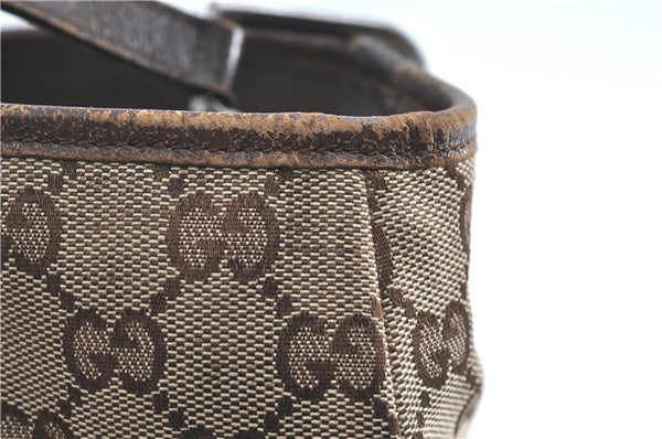 Authentic GUCCI Eclipse Shoulder Tote Bag GG Canvas Leather 120837 Brown J1262