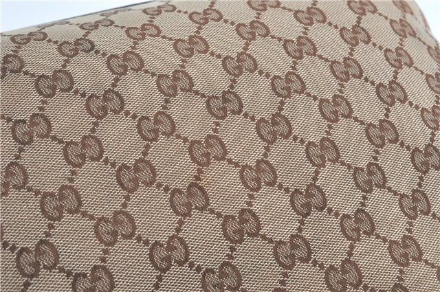 Authentic GUCCI Eclipse Shoulder Tote Bag GG Canvas Leather 120837 Brown J1262