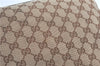 Authentic GUCCI Eclipse Shoulder Tote Bag GG Canvas Leather 120837 Brown J1262
